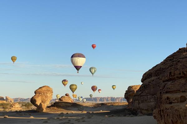 Ballonvaren met collega's